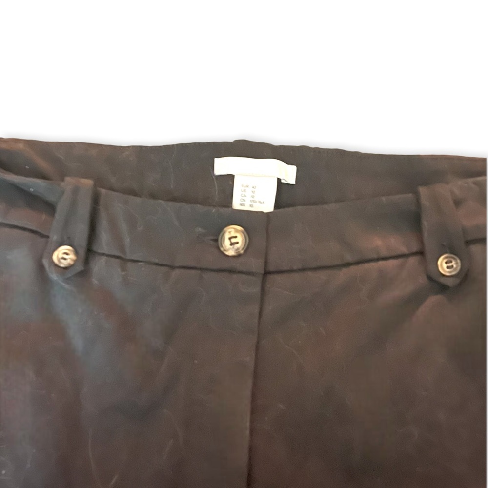 H&M Woman’s Black High Waist Cotton Straight Leg Twill Dress Pants Size: 10 - Picture 7 of 10